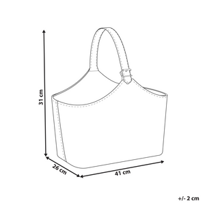 Cestino portaoggetti in ecopelle grigio chiaro fatto a mano con maniglie Portariviste tradizionale Design Rustico