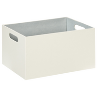 Set di 3 cesti portaoggetti con manici in ecopelle beige