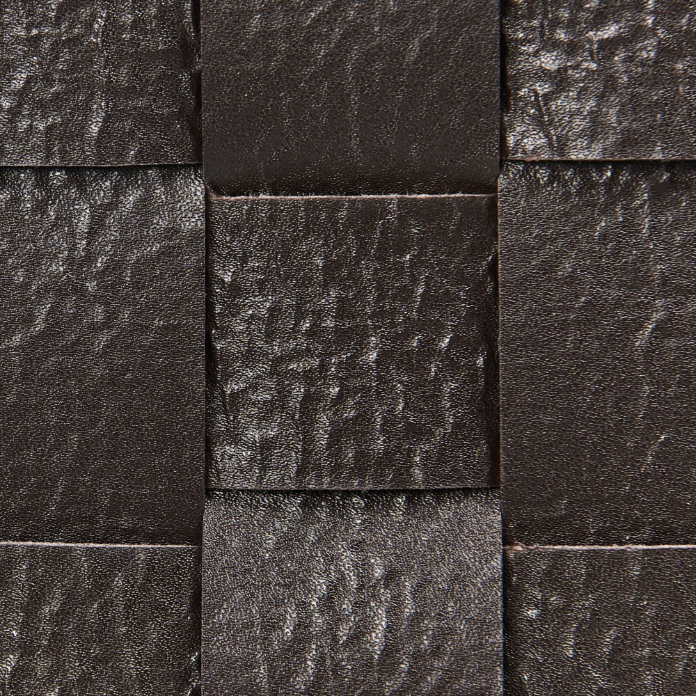 Set di 2 cesti fatti a mano in ecopelle marrone scuro con manici design retrò