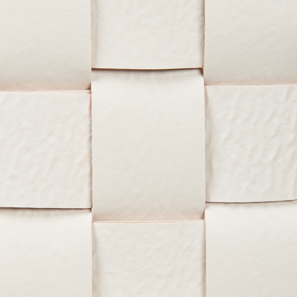 Set di 2 cesti fatti a mano in ecopelle beige con manici design retrò