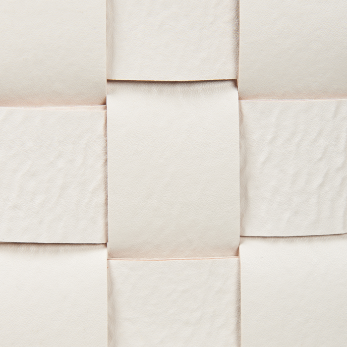 Set di 2 cesti fatti a mano in ecopelle beige con manici design retrò