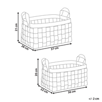 Set di 2 cesti fatti a mano in ecopelle nero con manici design retrò