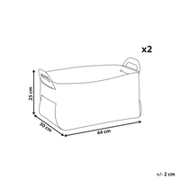 Set di 2 cesti portaoggetti in pelle sintetica nera fatti a mano con manici