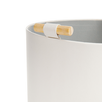 Set di 3 cesti portaoggetti fatti a mano con manici in ecopelle bianco sporco