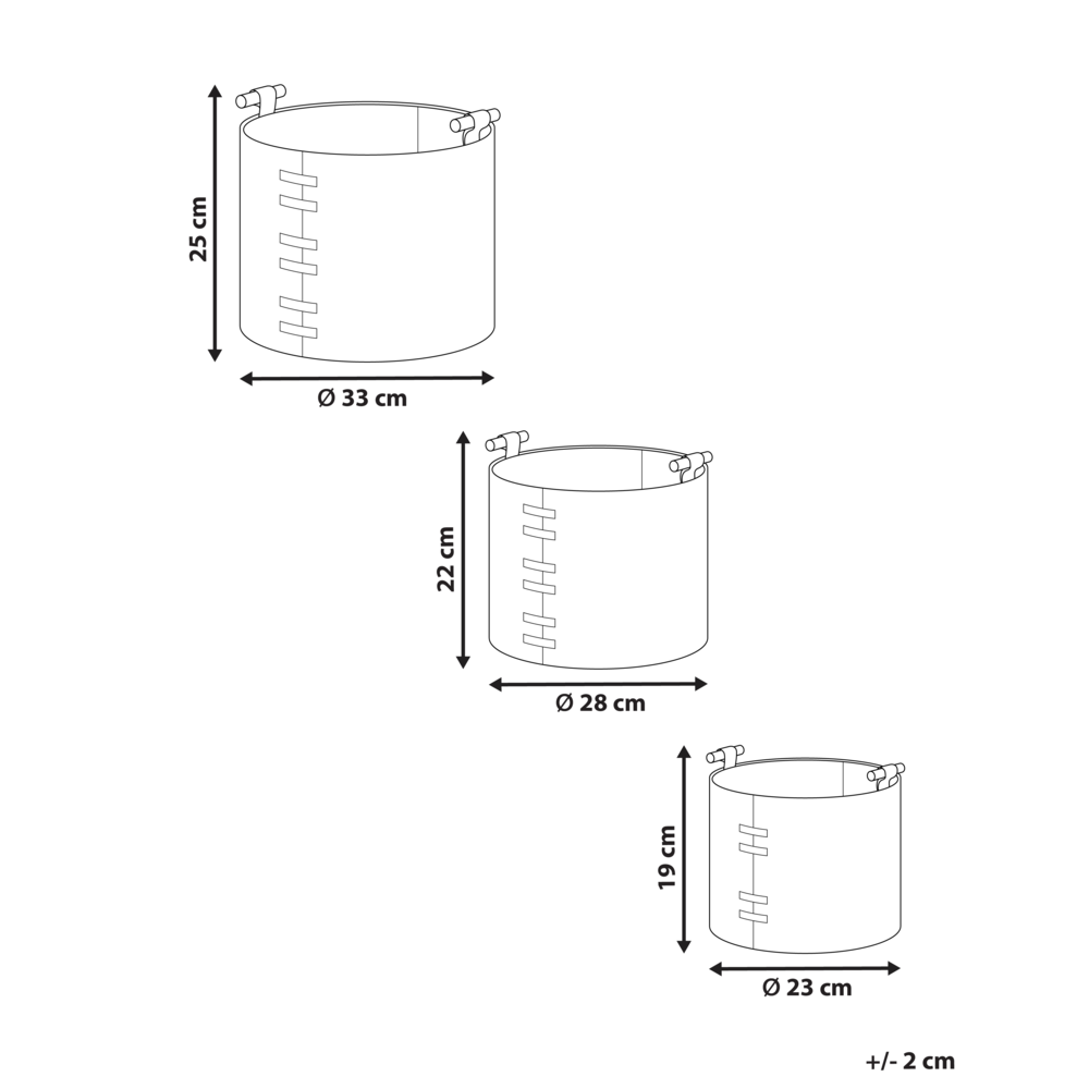 Set di 3 cesti portaoggetti fatti a mano con manici in ecopelle marrone