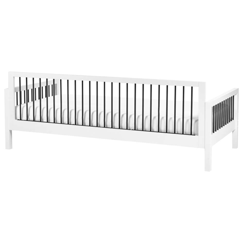 Divano letto 90 x 200 cm con struttura a doghe legno bianco e metallo elegante giardino