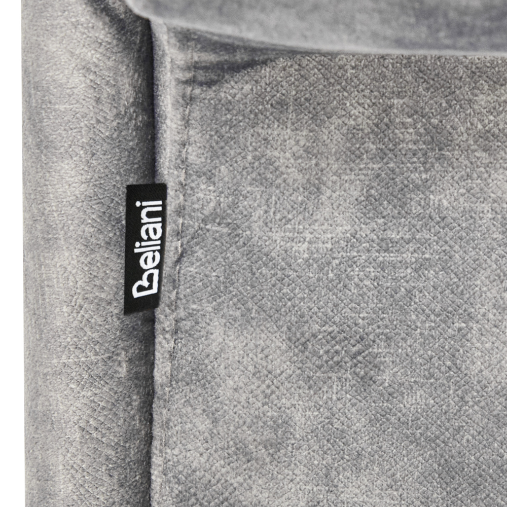 Chaise Lounge in velluto grigio imbottito a lato destro con cuscino in stile retrò tradizionale Facile da pulire Adatto agli animali domestici