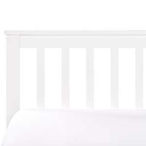 Letto in legno di pino bianco Dimensioni singole 90 x 200 Testiera a doghe minimalista