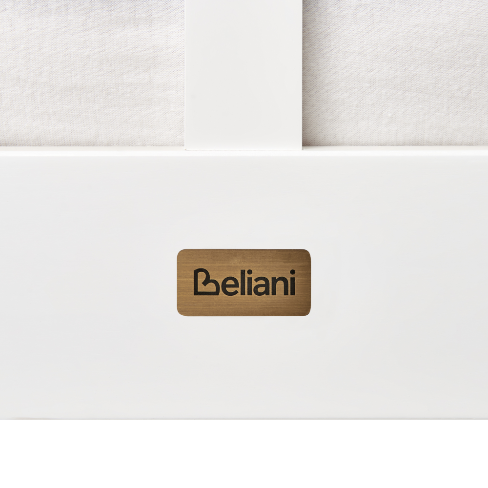 Letto in legno di pino bianco Dimensioni singole 90 x 200 Testiera a doghe minimalista