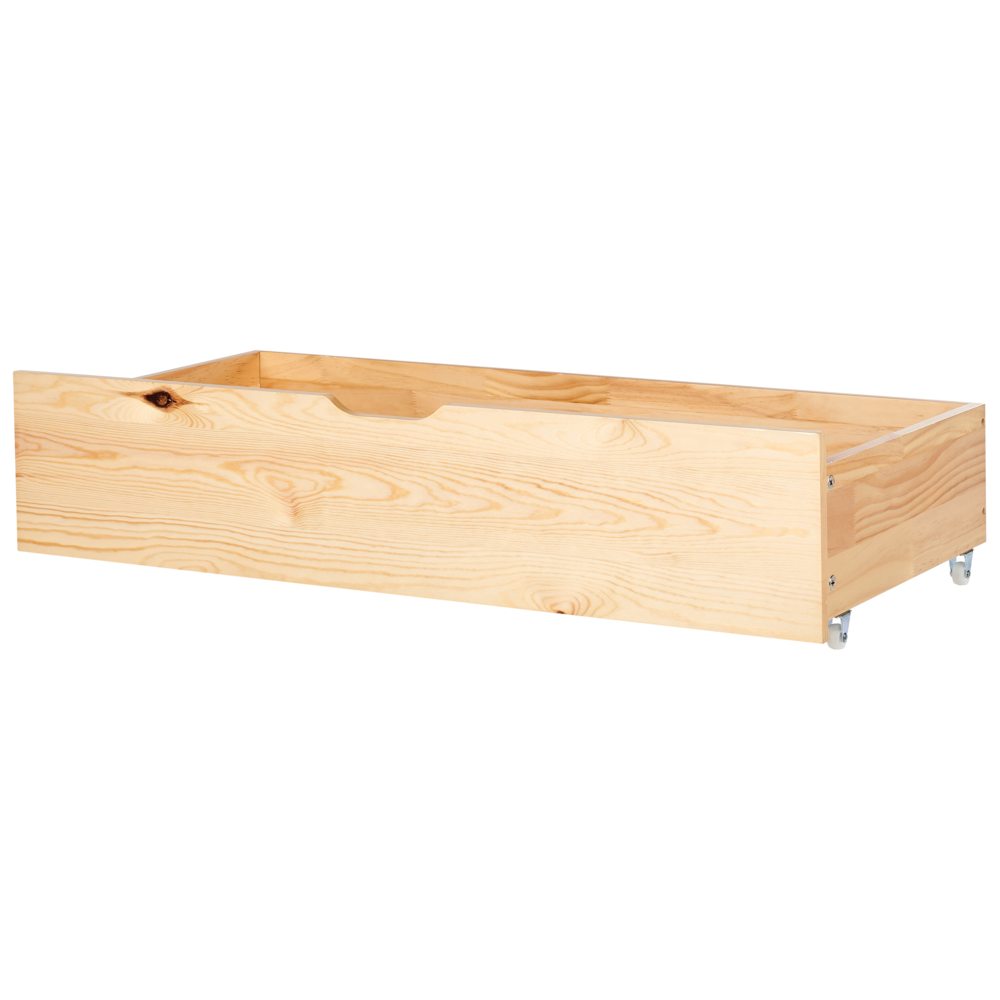 Set di 2 cassetti portaoggetti sotto il letto MDF con ruote in legno chiaro