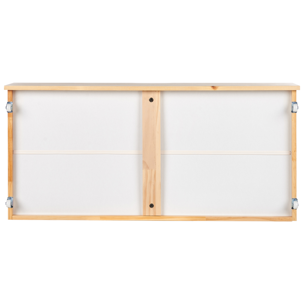 Set di 2 cassetti portaoggetti sotto il letto MDF con ruote in legno chiaro