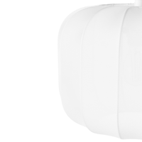 Lampada a sospensione con paralume in nylon bianco design moderno ideale per il soggiorno.