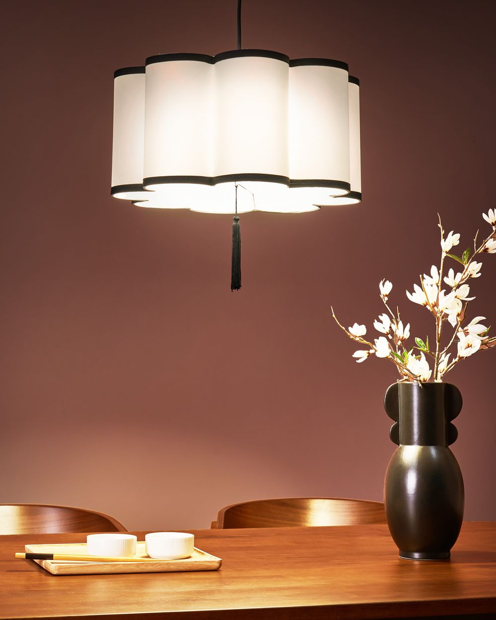 Lampada a sospensione con paralume in nylon bianco Design moderno Luce per il soggiorno