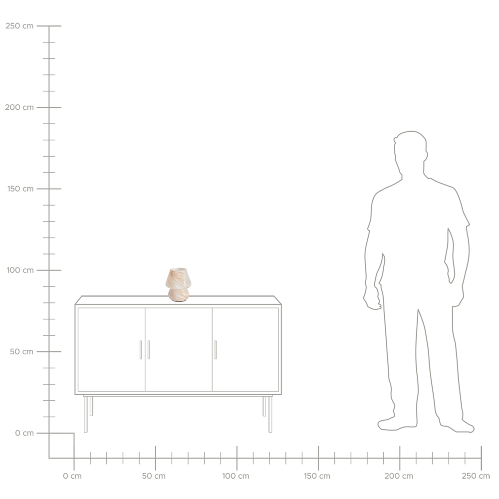 Lampada da tavolo da lettura in vetro beige stile moderno