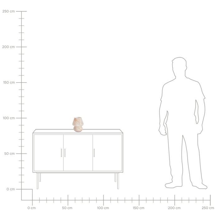 Lampada da tavolo da lettura in vetro beige stile moderno