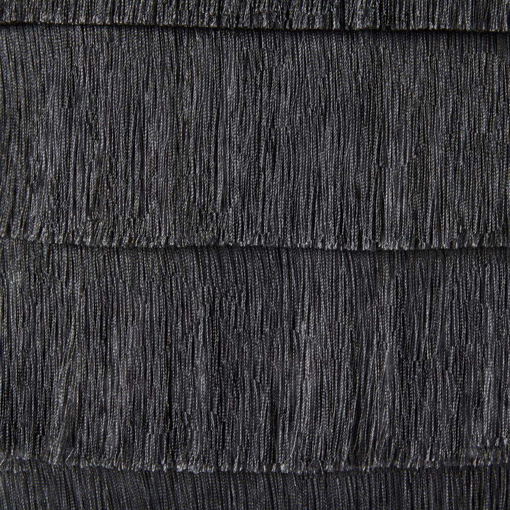 Lampada a sospensione in tessuto poliestere nero con frange Design moderno Luce per il soggiorno