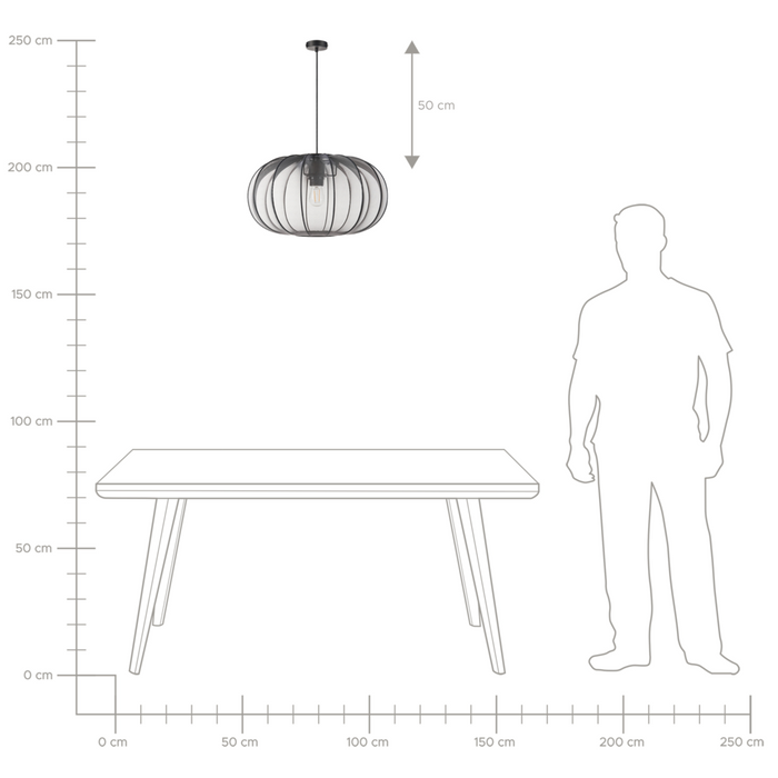 Lampada a sospensione con paralume in nylon nero Design moderno Luce per il soggiorno
