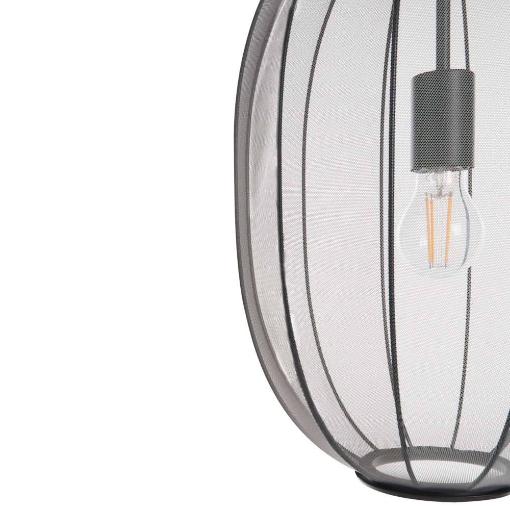 Lampada a sospensione con paralume in nylon nero Design moderno Luce per il soggiorno