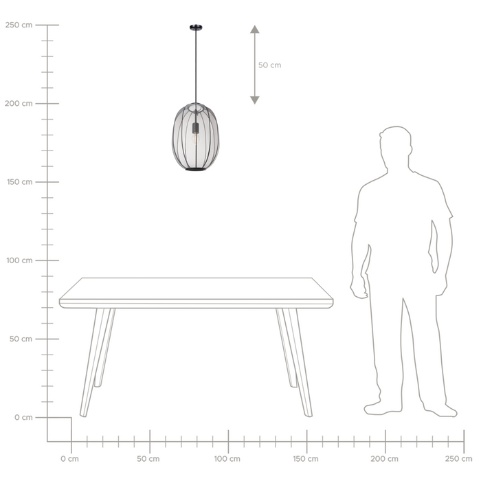 Lampada a sospensione con paralume in nylon nero Design moderno Luce per il soggiorno