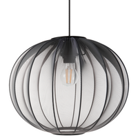 Lampada a sospensione con paralume in nylon nero Design moderno Luce per il soggiorno