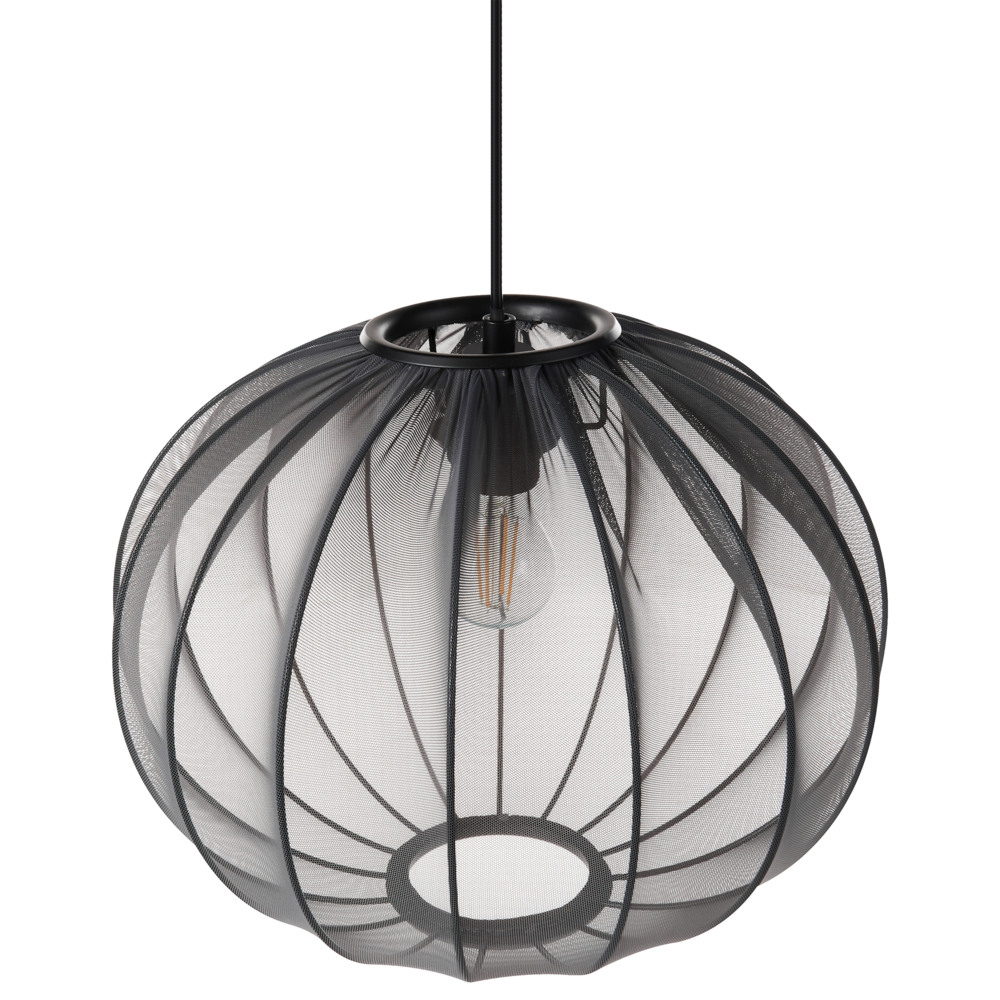 Lampada a sospensione con paralume in nylon nero Design moderno Luce per il soggiorno