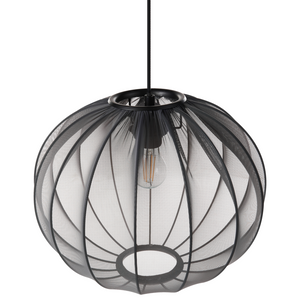 Lampada a sospensione con paralume in nylon nero Design moderno Luce per il soggiorno