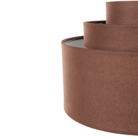 Lampada a sospensione con paralume in tessuto di lino marrone Design moderno Luce per il soggiorno