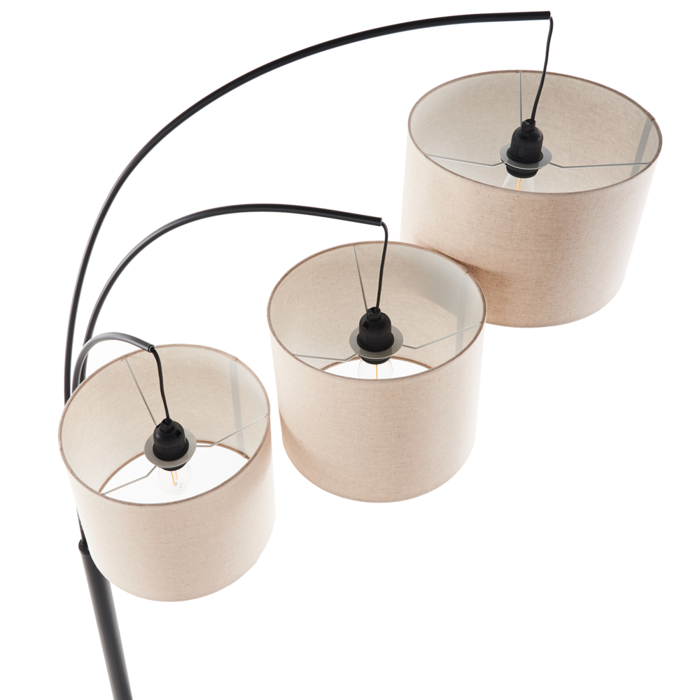 Lampada da terra beige in metallo con paralumi in tessuto Interruttore On-Off Camera da letto Soggiorno Casa Ufficio Illuminazione Design Industriale