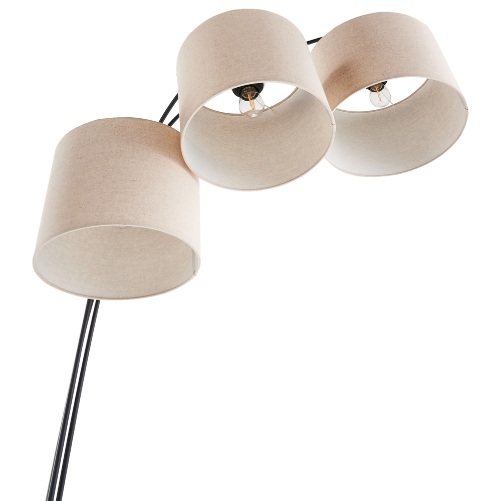 Lampada da terra beige in metallo con paralumi in tessuto Interruttore On-Off Camera da letto Soggiorno Casa Ufficio Illuminazione Design Industriale