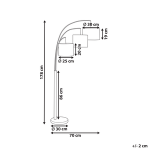 Lampada da terra beige in metallo con paralumi in tessuto Interruttore On-Off Camera da letto Soggiorno Casa Ufficio Illuminazione Design Industriale