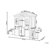 Casetta da giardino in legno di abete chiaro per esterni con panchina e cassetta postale