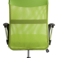 Sedia da ufficio rete verde ed ecopelle alzata a gas regolabile in altezza completamente girevole e inclinabile