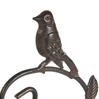 Uccelliera marrone Fontana d'acqua per uccelli in ferro per giardino Accento decorativo all'aperto abbeveratoio