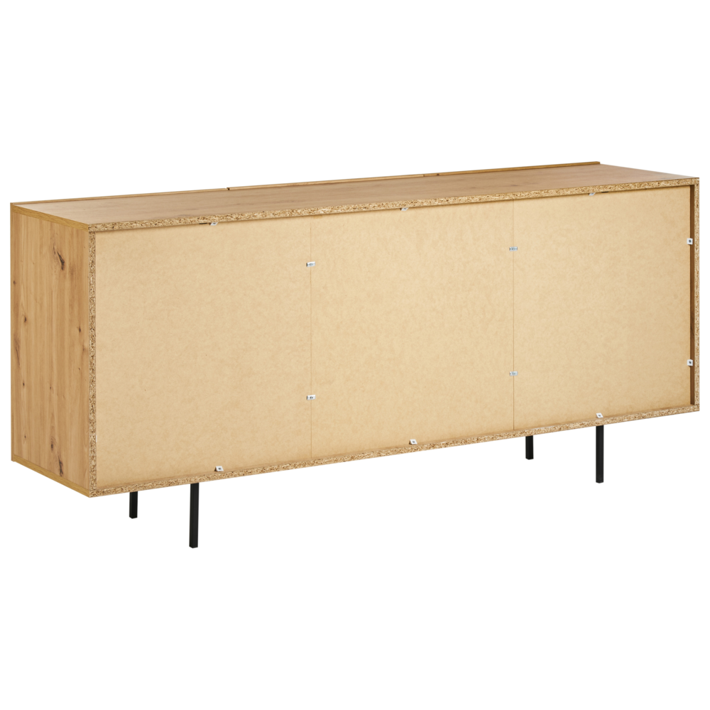 Credenza in legno chiaro 3 cassetti 2 ante stile rustico scandinavo