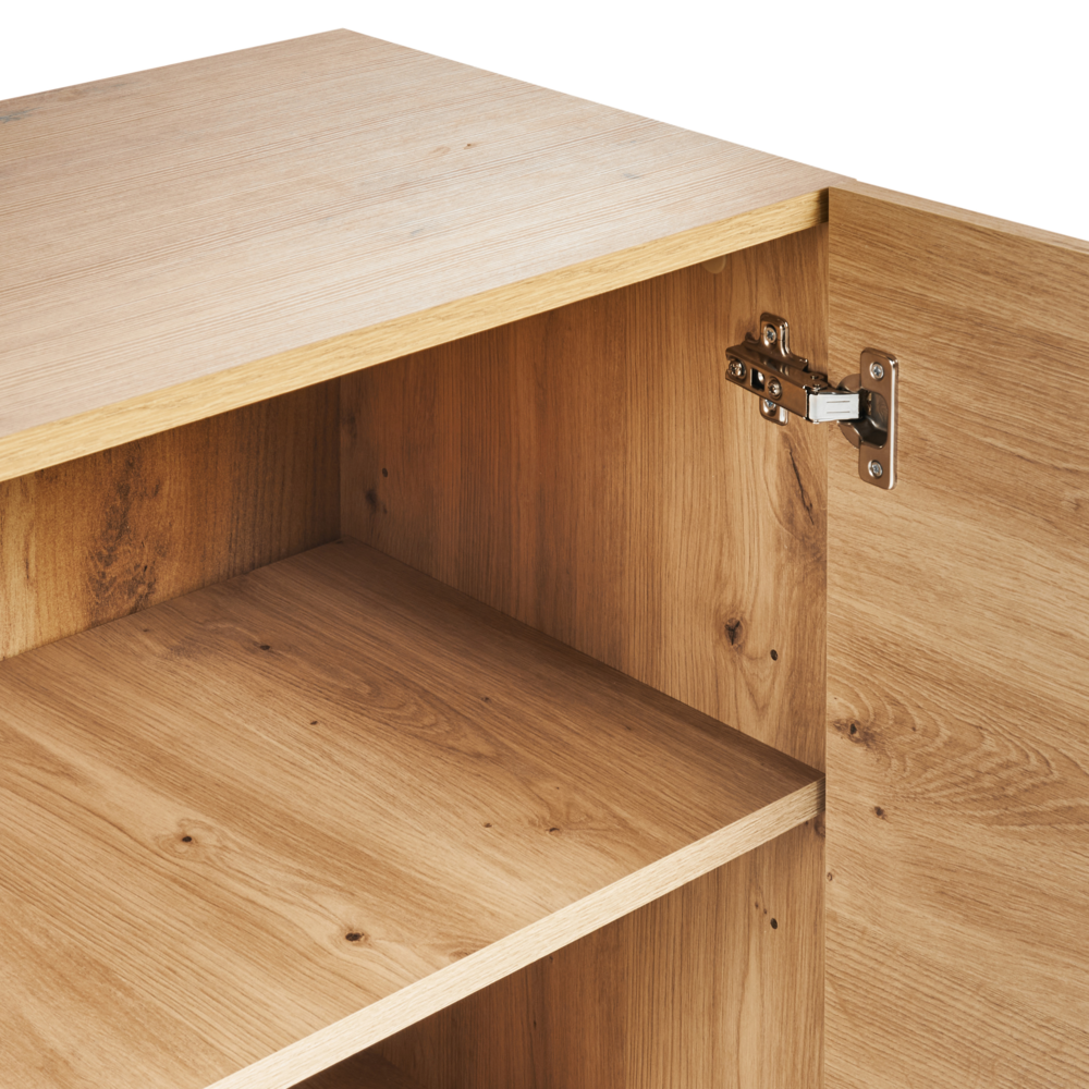 Credenza in legno chiaro 3 cassetti 2 ante stile rustico scandinavo