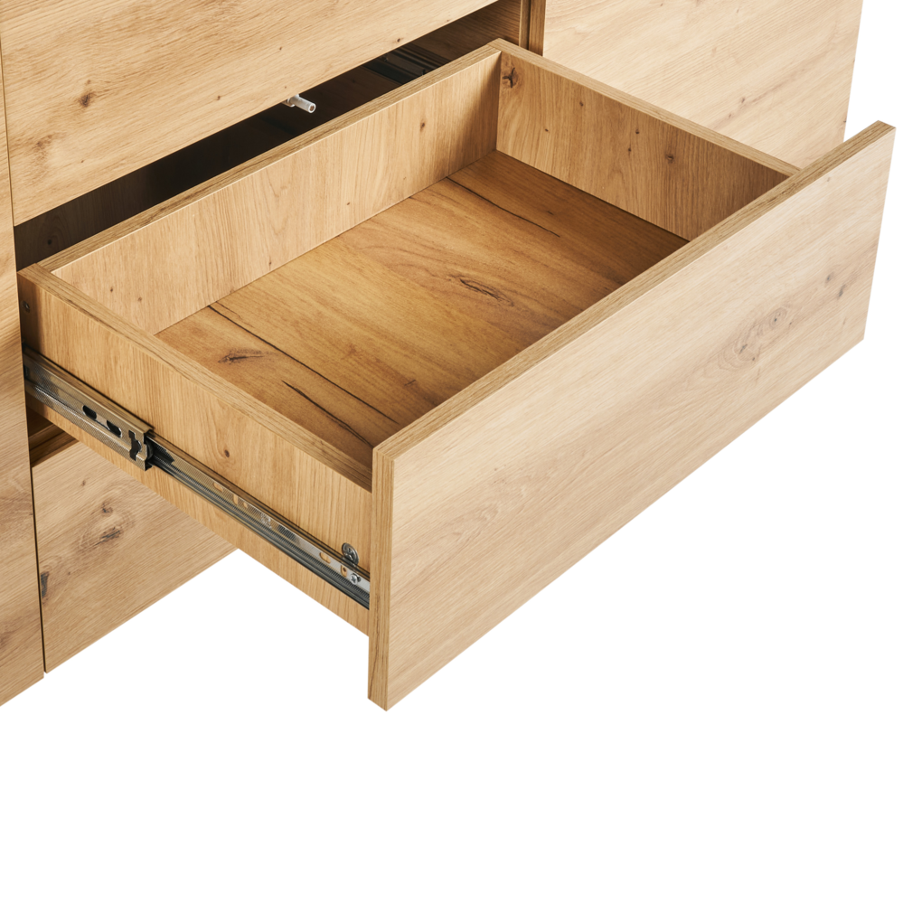 Credenza in legno chiaro 3 cassetti 2 ante stile rustico scandinavo