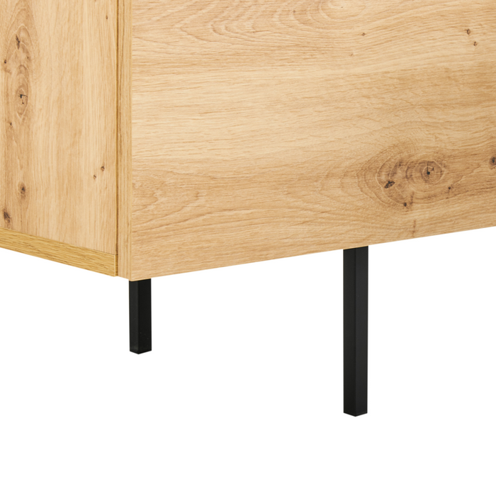 Credenza in legno chiaro 3 cassetti 2 ante stile rustico scandinavo