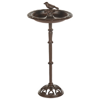 Fontana Uccelliera marrone Alimentatore d'acqua per uccelli in ferro per giardino Accento decorativo all'aperto