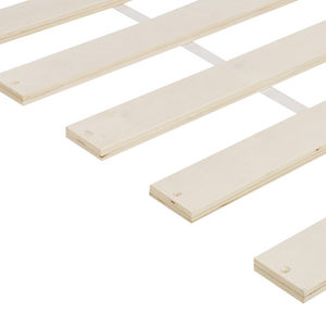 Letto in legno di pino chiaro Dimensioni singole 90 x 200 Testiera a doghe minimalista