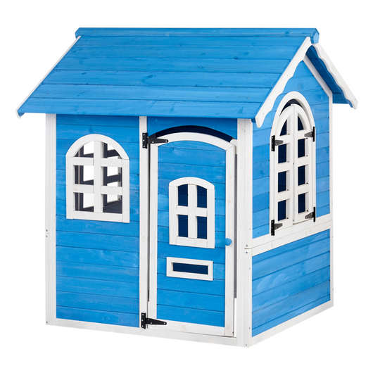 Casetta da giardino in legno di abete blu per esterni con casa per bambini