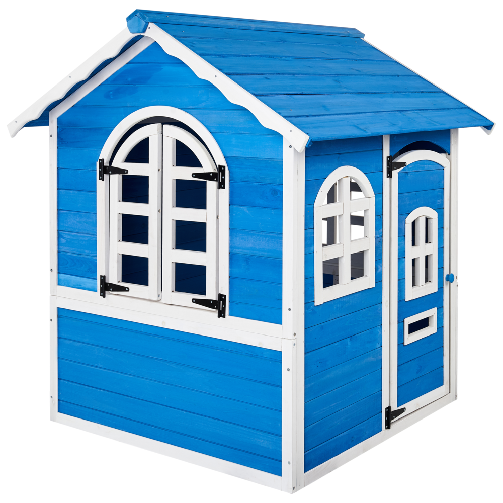 Casetta da giardino in legno di abete blu per esterni con casa per bambini
