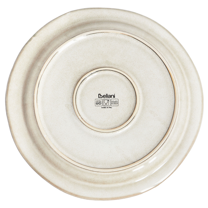 Set di 16 pezzi di gres beige chiaro in porcellana lavorato a mano  Servizio per 4 persone Cucina Sala da pranzo