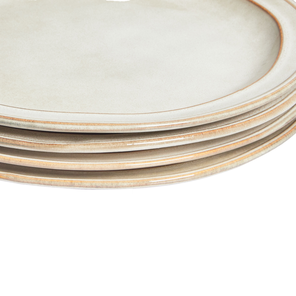 Set di 16 pezzi di gres beige chiaro in porcellana lavorato a mano  Servizio per 4 persone Cucina Sala da pranzo