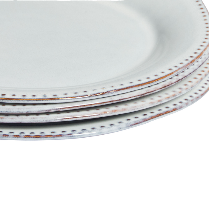 Set di 12 stoviglie in gres caolino blu chiaro fatto a mano con smalto reattivo Cucina Sala da pranzo