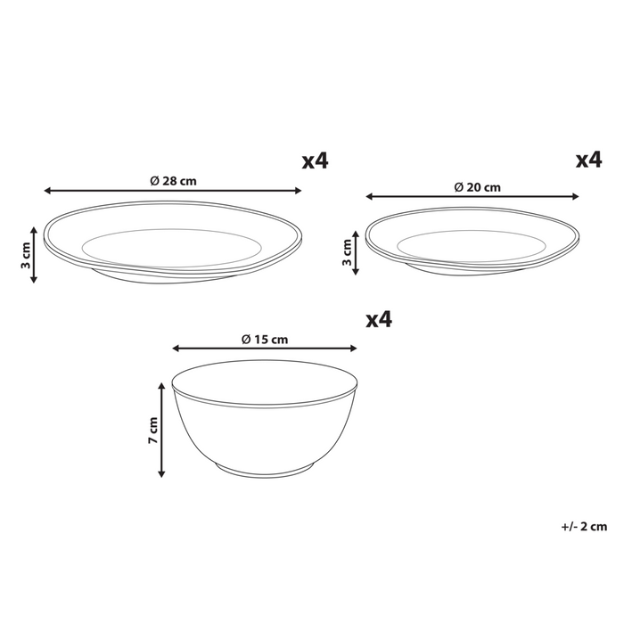 Set di 12 stoviglie in gres caolino blu chiaro fatto a mano con smalto reattivo Cucina Sala da pranzo