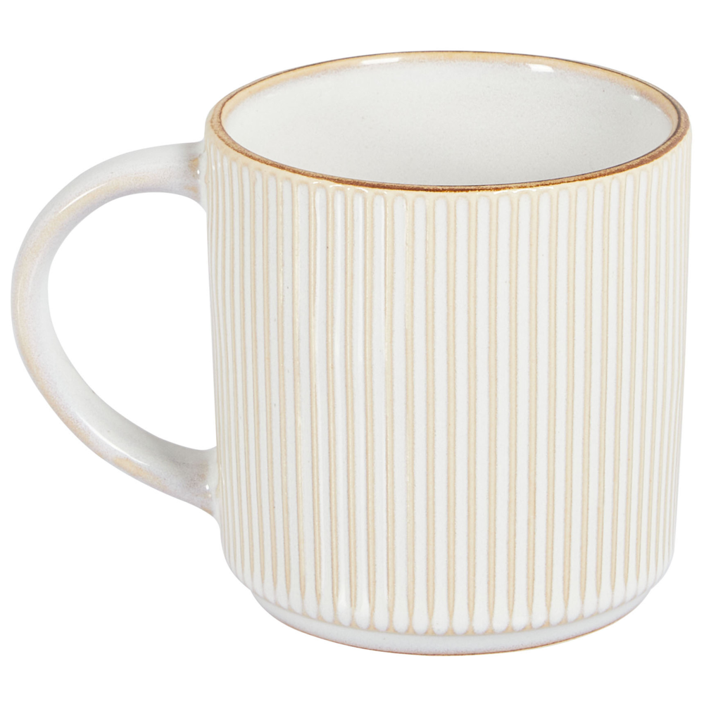 Set di 4 tazze Beige chiaro in gres caolino fatto a mano con smalto reattivo Cucina Sala da pranzo