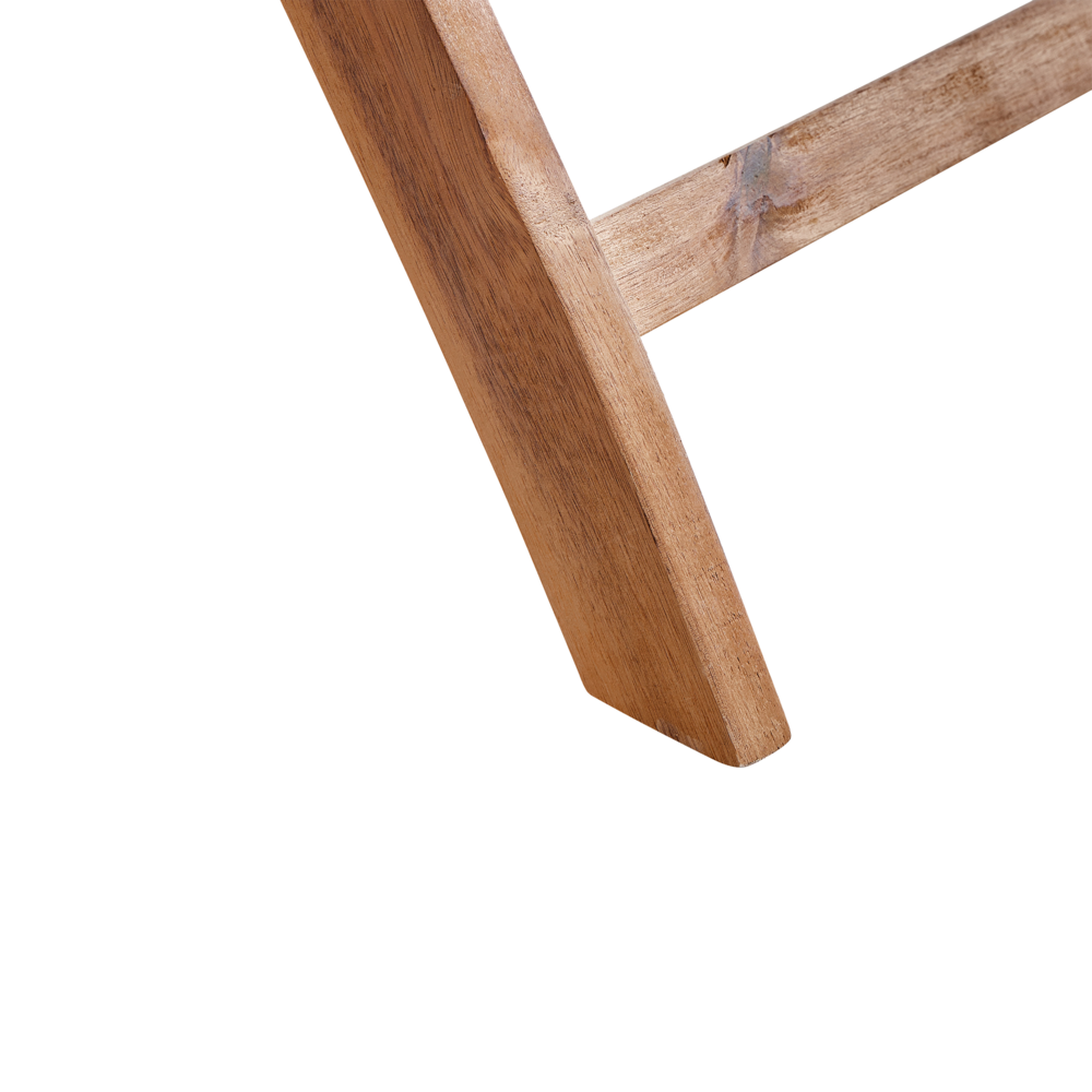 Set di 2 sedie da giardino pieghevoli in legno di acacia con schienale in corda verde stile classico tradizionale