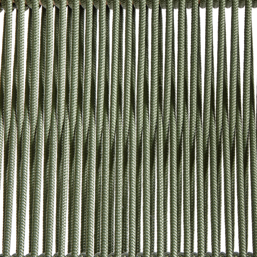 Set di 2 sedie da giardino pieghevoli in legno di acacia con schienale in corda verde stile classico tradizionale