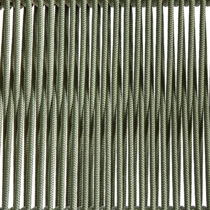 Set di 2 sedie da giardino pieghevoli in legno di acacia con schienale in corda verde stile classico tradizionale