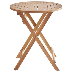 Tavolo da giardino pieghevole in legno di acacia rotondo in legno chiaro ø 60 cm stile tradizionale retrò